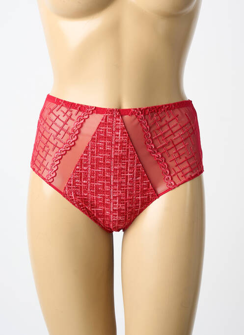 Culotte haute tissage satiné rouge LOUISA BRACQ femme