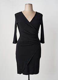 Robe mi-longue manches longues manches longues noir LONKEL femme