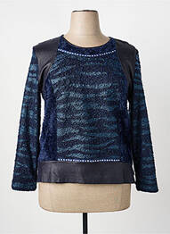 Top stretch manches longues bleu GUY DUBOUIS femme