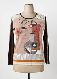 Pull coupe cintrée manches longues marron JEAN DELFIN femme