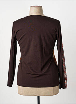 Pull coupe cintrée manches longues marron JEAN DELFIN femme