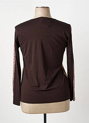 Pull coupe cintrée manches longues marron JEAN DELFIN femme