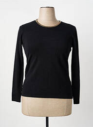 Pull coupe cintrée manches longues noir TRIPODE femme