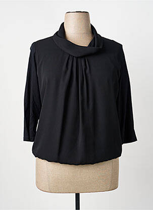 Chemisier tissage crêpe manches 3/4 noir FRANK WALDER femme