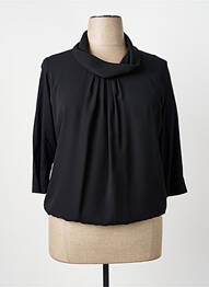 Chemisier tissage crêpe manches 3/4 noir FRANK WALDER femme