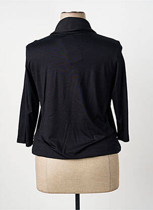 Chemisier tissage crêpe manches 3/4 noir FRANK WALDER femme