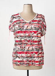 T-shirt col v manches courtes rose BARBARA LEBEK femme