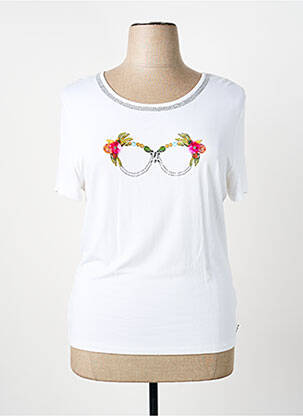 T-shirt sérigraphie avec strass manches courtes blanc ANANKE femme