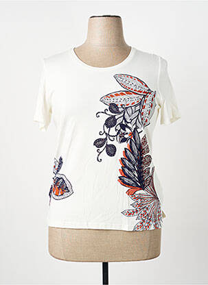 T-shirt sérigraphie manches courtes beige MERI & ESCA femme