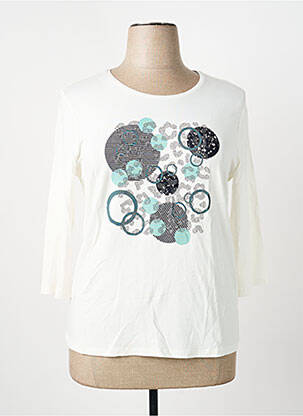 T-shirt manches 3/4 manches 3/4 beige BARBARA LEBEK femme