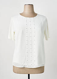 Top stretch manches courtes beige FRANK WALDER femme