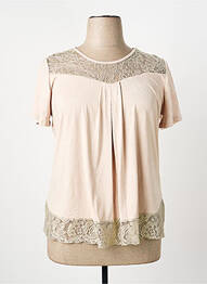 Top stretch manches courtes beige NAYAT femme
