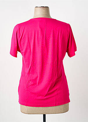 T-shirt sérigraphie avec strass manches courtes rose GUY DUBOUIS femme