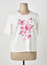 T-shirt sérigraphie avec strass manches courtes rose RABE femme