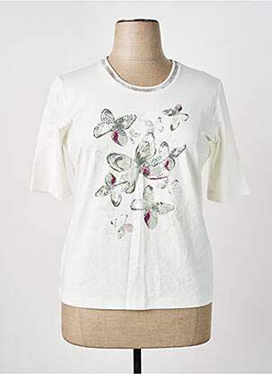 T-shirt sérigraphie avec strass manches courtes vert RABE femme