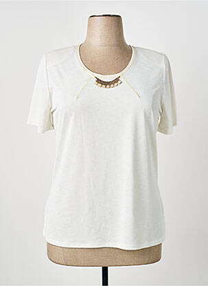 T-shirt stretch manches courtes beige NAYAT femme