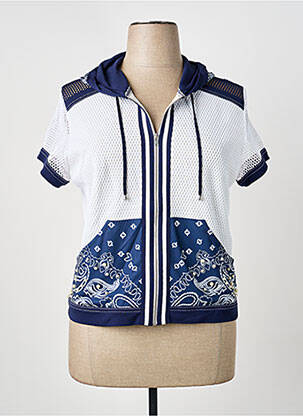 Veste casual col rond bleu ANANKE femme