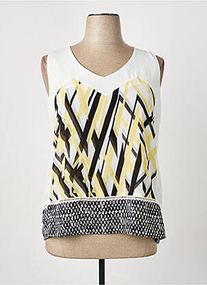 Top coupe fluide sans manche jaune ANDAMIO femme