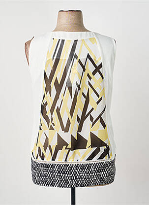 Top tissage crêpe sans manche jaune ANDAMIO femme
