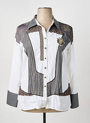 Chemisier coupe cintrée manches longues blanc PAZ TORRAS femme