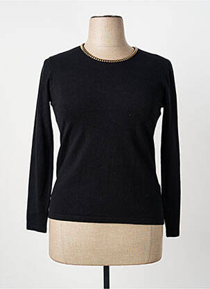 Pull coupe cintrée manches longues noir TRIPODE femme