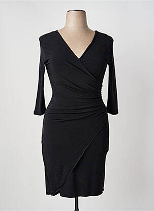 Robe mi-longue manches longues manches longues noir LONKEL femme