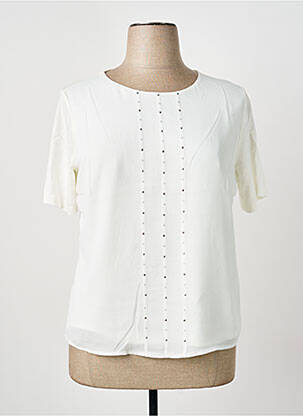 Top stretch manches courtes beige FRANK WALDER femme