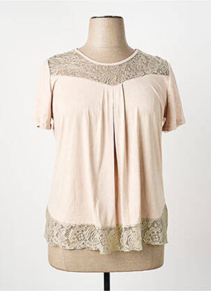 Top stretch manches courtes beige NAYAT femme