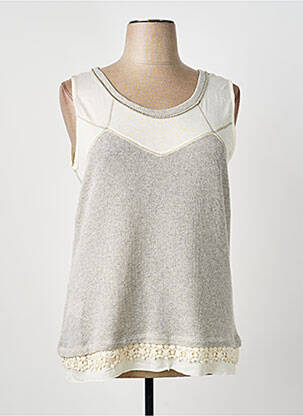 Top stretch sans manche beige PAZ TORRAS femme