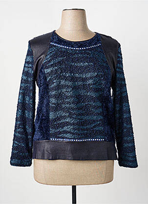 Top stretch manches longues bleu GUY DUBOUIS femme