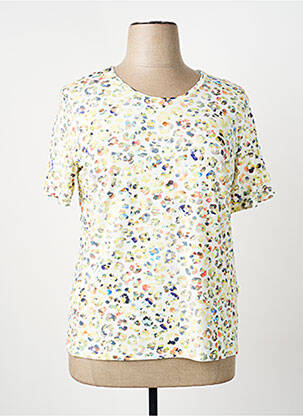 T-shirt col v manches courtes jaune BARBARA LEBEK femme