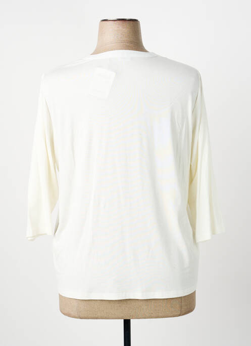 T-shirt col v manches 3/4 beige FRANK WALDER femme