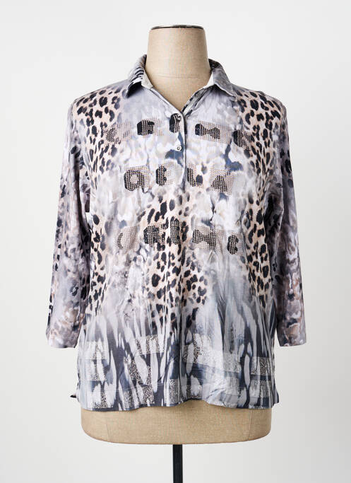 Polo stretch manches 3/4 gris RABE femme