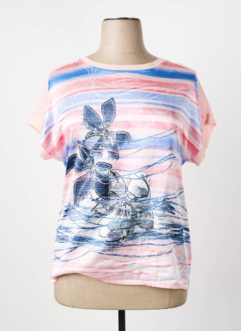 T-shirt col rond manches courtes rose THOMAS RABE femme