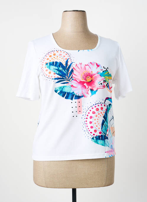 T-shirt stretch manches courtes blanc GUY DUBOUIS femme
