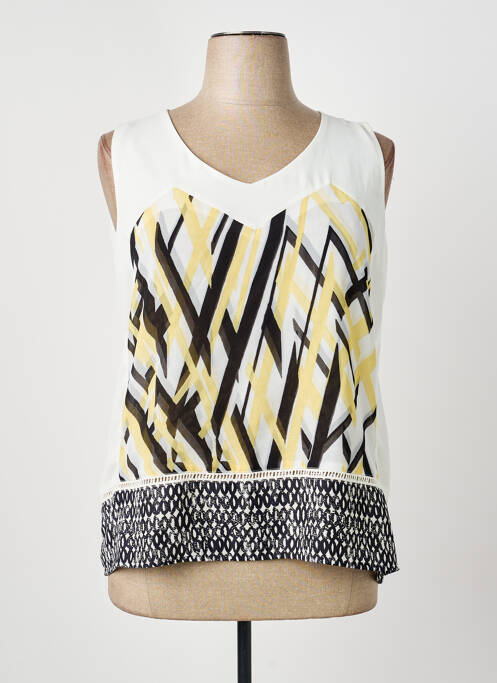 Top coupe fluide sans manche jaune ANDAMIO femme