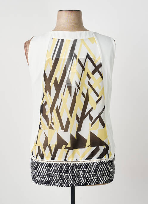 Top coupe fluide sans manche jaune ANDAMIO femme