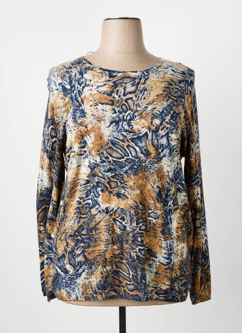 Pull stretch manches longues bleu BARBARA LEBEK femme