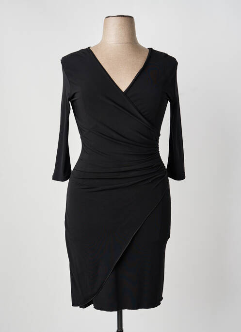 Robe mi-longue manches longues manches longues noir LONKEL femme