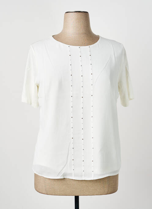 Top stretch manches courtes beige FRANK WALDER femme