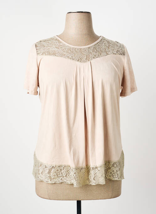 Top stretch manches courtes beige NAYAT femme