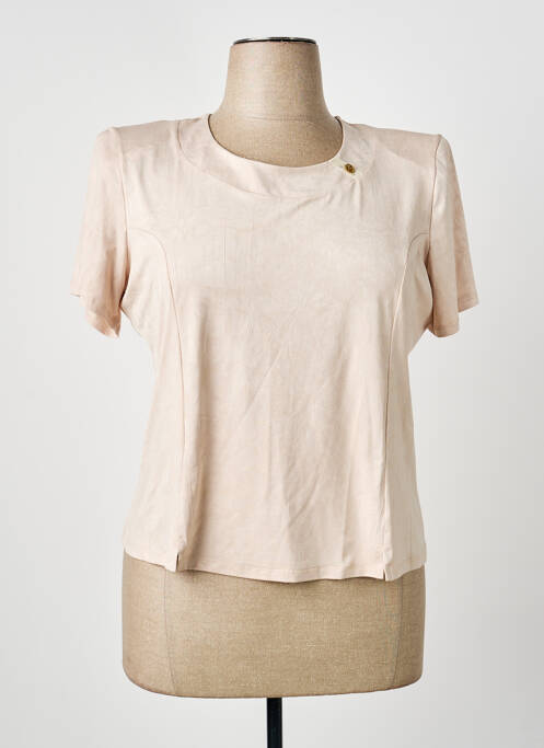 Top stretch manches courtes beige NAYAT femme