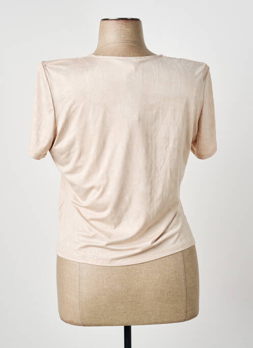 Top stretch manches courtes beige NAYAT femme