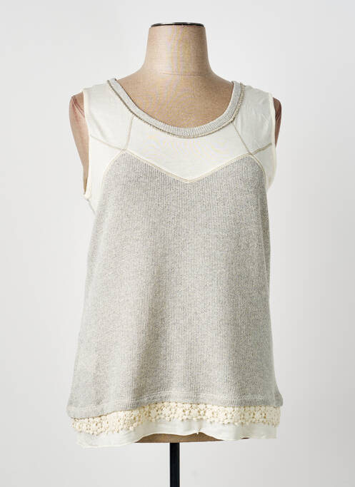Top stretch sans manche beige PAZ TORRAS femme