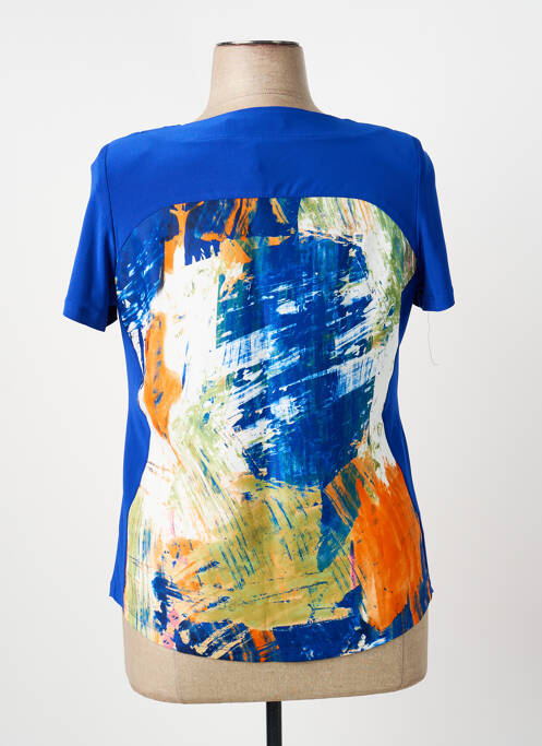 Top imprimé fantaisie manches courtes bleu ARONA femme