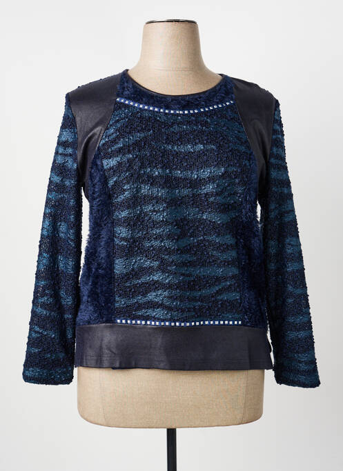 Top stretch manches longues bleu GUY DUBOUIS femme