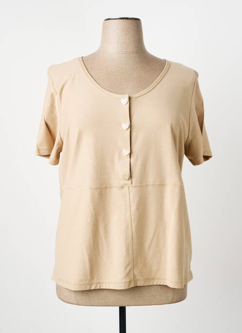 T-shirt coupe droite manches courtes beige ANANKE femme