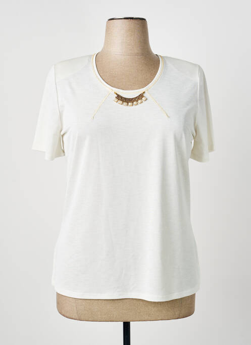 T-shirt stretch manches courtes beige NAYAT femme