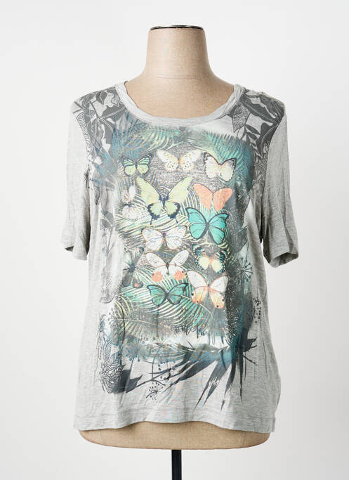 T-shirt sérigraphie manches courtes gris BARBARA LEBEK femme