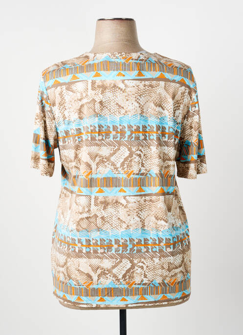 T-shirt col v manches courtes marron BARBARA LEBEK femme